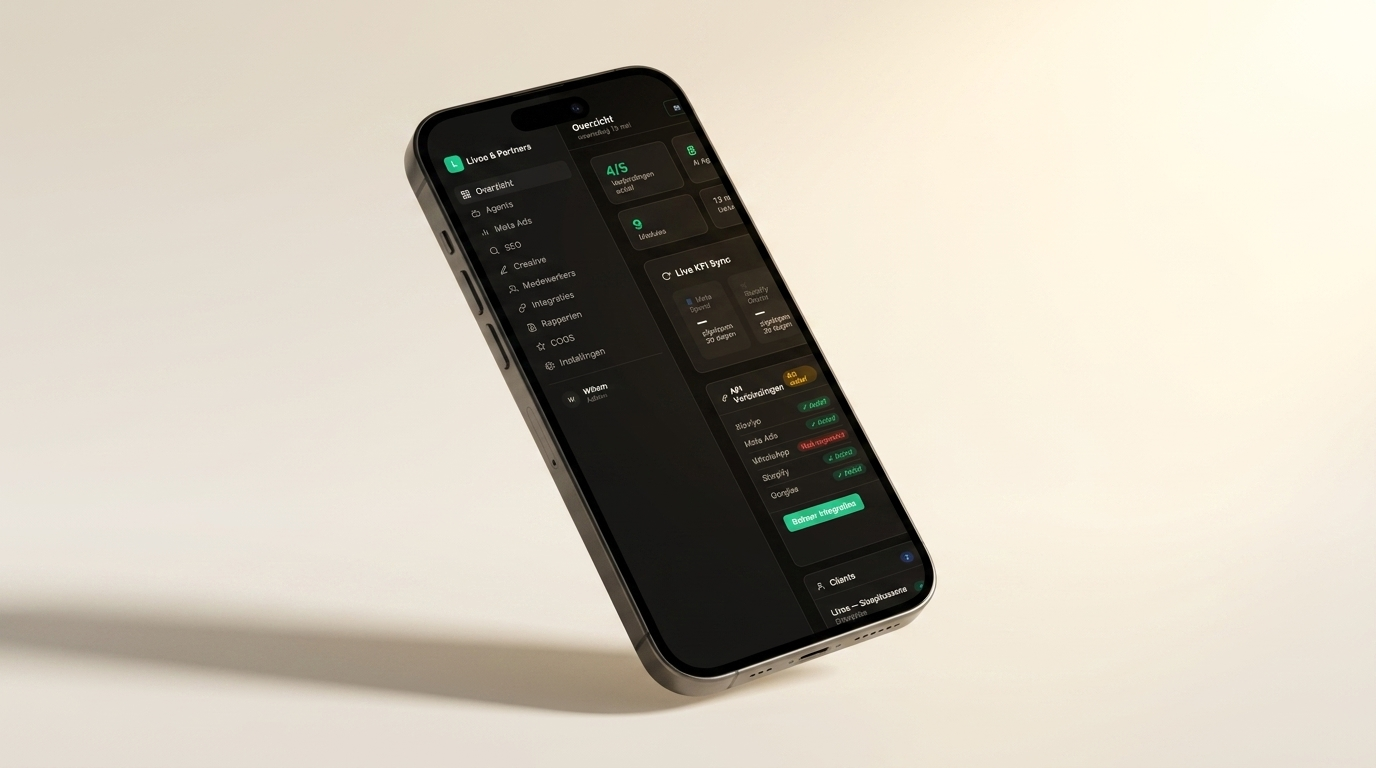 Ecom Dashboard op iPhone — KPI's onderweg